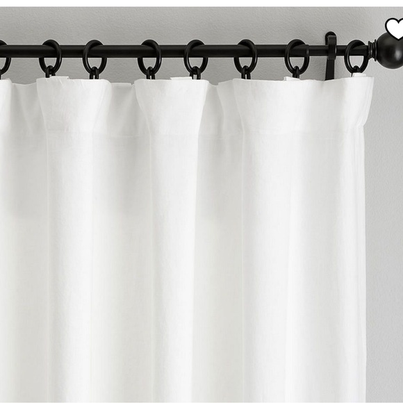 Pottery Barn Belgian Flax Linen Curtain 50x96 in White Light Filtering New